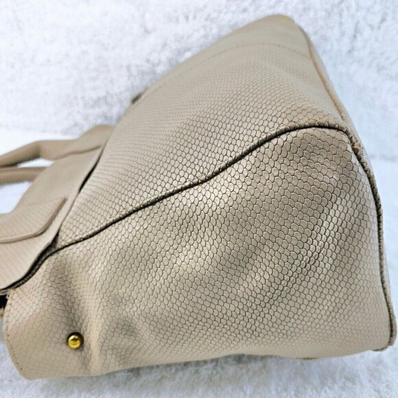 ELLIOTT LUCCA Ecru Textured Top Handle Crossbody Shoulder Bag Removable Strap - Picture 8 of 16